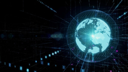 Aufkleber - Global communication network concept. Digital transformation.