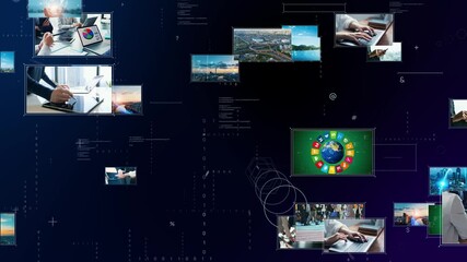 Aufkleber - Internet movie concept. Video distribution service. Streaming video. communication network.