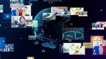 Poster - Internet movie concept. Video distribution service. Streaming video. communication network.