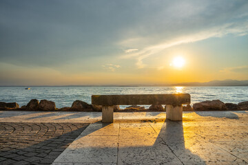 Sunset in Lazise on Lake Garda, Italy