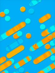 Aufkleber - Pattern of colored geometric shapes with trendy gradient. 3d rendering background. Template design. Digital illustration