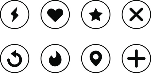 Social media dating icons. Design for web and mobile app