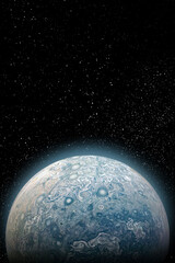 Wall Mural - vertical wallpaper of planet in space. outer dark space wallpaper. surface of planet . sphere. view 