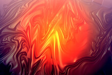 Volcanic Lava Concept In Red And Orange Color, 3d Fractal Background. Decorative Image For Design
