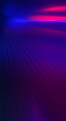 Dark abstract futuristic background with ultraviolet neon glow.  Laser neon lines, waves, particle explosion