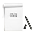 Letter to the editor headline on paper note book