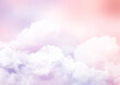Abstract sky background with sugar cotton pink clouds
