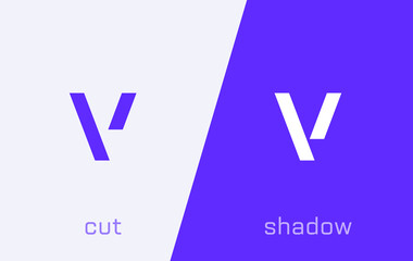 Poster - Set of letter V minimal logo icon design template elements