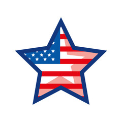 Sticker - usa flag in star