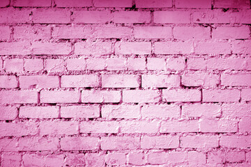 Wall Mural - Brick wall surface in pink tone.