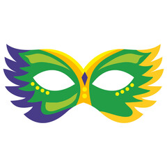 Wall Mural - mardi gras green mask