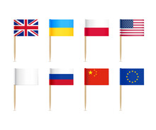 Toothpick Flags Set Ukraine United Kingdom Poland