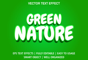 Fototapete - green nature text effect with gradient color. text effects can be edited easily.