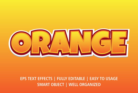 orange text effect with gradient color. text effects can be edited easily.