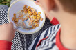 © Image Source RF - Close-up of boy (18-23 months) eating cereal