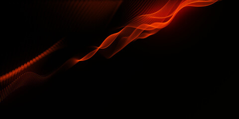 Abstract red wave line particular background. 3d render illustration dot line background. landing page