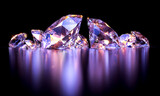 Fototapeta  - sparkling diamonds on dark purple background.