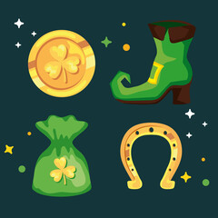 Sticker - four st patricks day icons