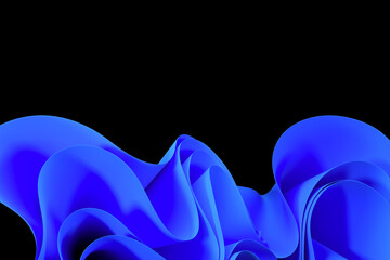 Wall Mural - 3d rendering Wavy modern shapes on a black background. abstract background.Luxurious style background or wallpaper