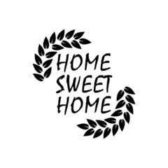 Sticker - Home Sweet Home sign isolated on white background