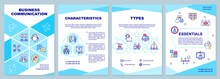 Effective Business Communication Brochure Template. Essentials. Booklet Print Design With Linear Icons. Vector Layouts For Presentation, Annual Reports, Ads. Arial-Black, Myriad Pro-Regular Fonts Used