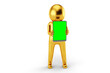 © Kemal - 3D Golden Man is Posing with Signs and Symbols