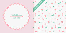 Pink Card With Seamless Pattern