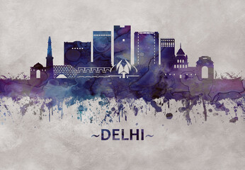 Fototapete - Delhi India skyline