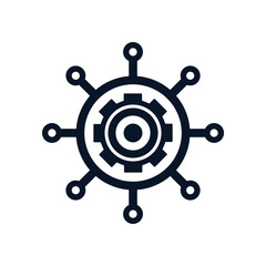 Poster - the concept of electronic technological processor, automation, digital network. business logo. seo m