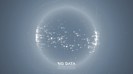 Poster - Big data visualization. Futuristic infographic. Information aesthetic design. Visual data complexity. Complex data threads graphic visualization. Abstract data graph.