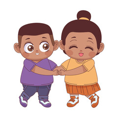 Wall Mural - little afro lovers couple