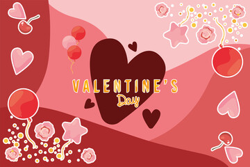 Sticker - valentines day pink card