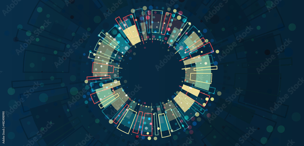 Data sorting process. Big data stream futuristic infographics. File ...
