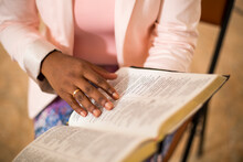Woman Reading Bible Verses
