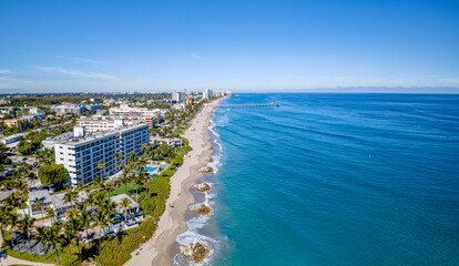 Wall Mural - City with beach in BOCA RATON, Florida. Blue sky with empty space
