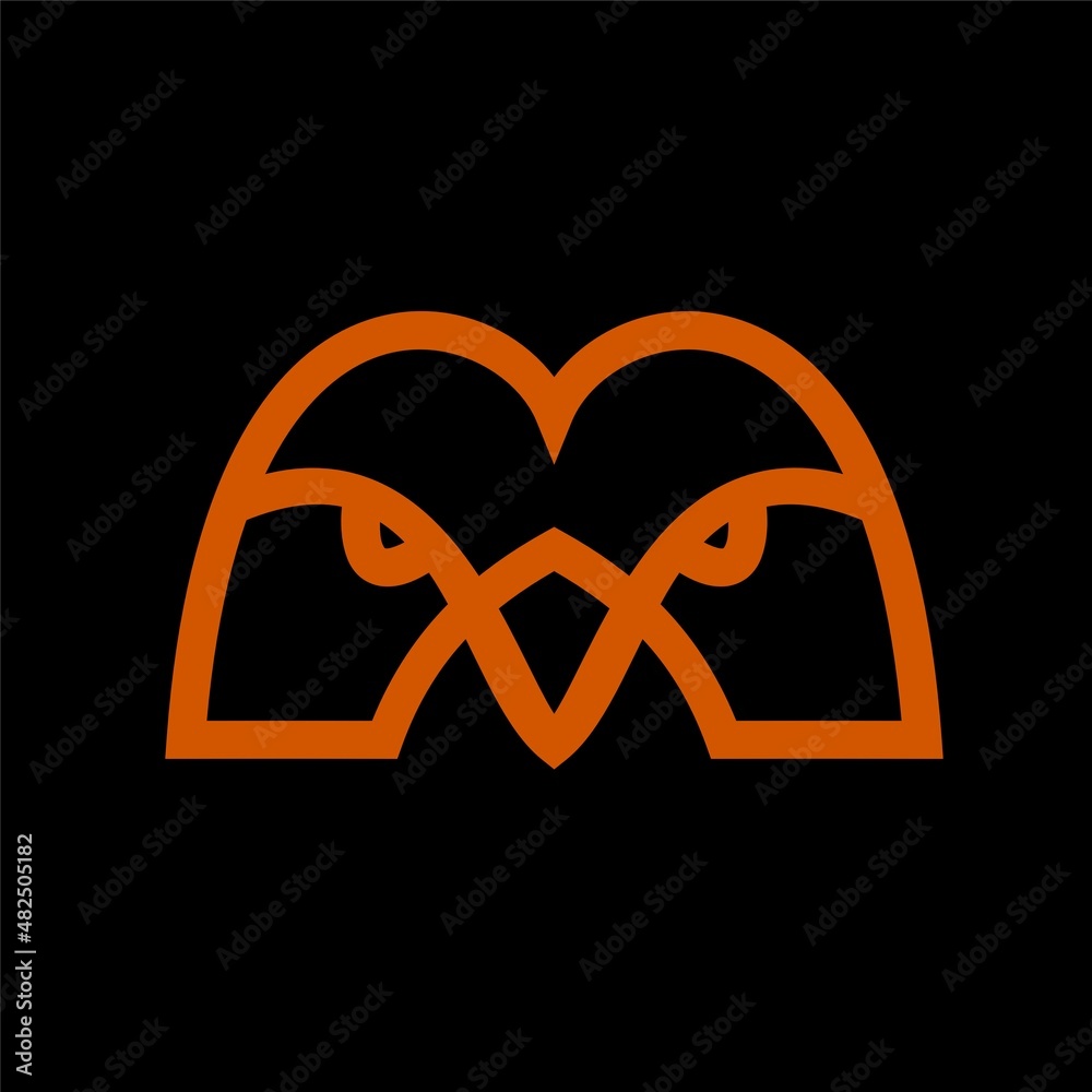 letter M eagle head gold logo black background Stock Vector | Adobe Stock