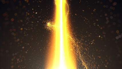 Wall Mural - gold lights power energy abstract background.