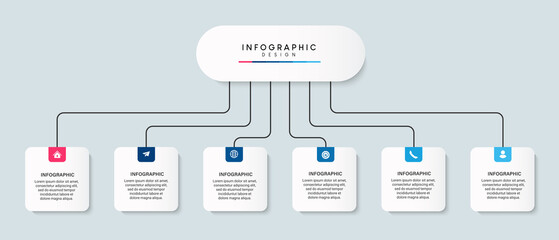 Steps business timeline process infographic template design with icons