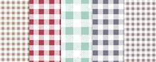Vichy Seamless. Pastel Gingham Pattern. Background For Easter, Wallpaper, Blanket. Set Of Pastel Pallet.