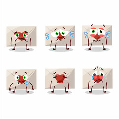 Canvas Print - Love envelope cartoon character with sad expression