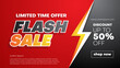 flash sale banner design template for your business promotion. vector illustration