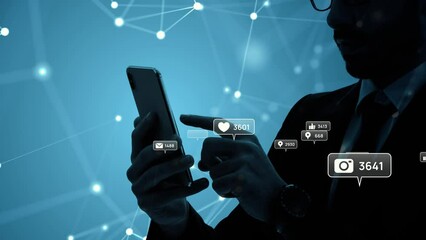 Poster - Mobile communication network concept. Social networking service. Cyber security.