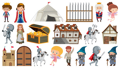 Wall Mural - set of fantasy cartoon characters