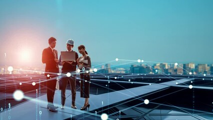 Poster - Business network concept. Group of businessperson. Teamwork. Human resources.