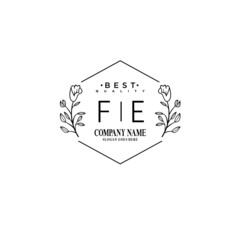 FE Hand drawn wedding monogram logo