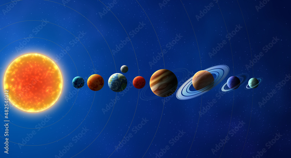 Solar System Pictogram Solar system planets pictograms vector illustration straight ...
