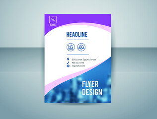 Wall Mural - Flyer brochure creative design. Multipurpose template with cover, Trendy minimalist flat geometric design.