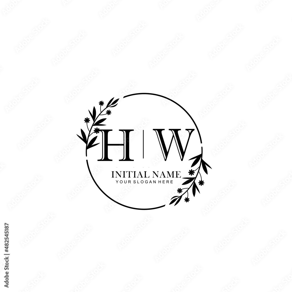 HW Hand drawn wedding monogram logo Stock Vector | Adobe Stock