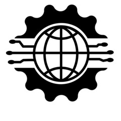 Wall Mural - global technology gear concept business logo template design.