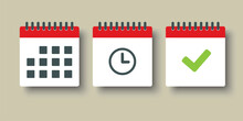 Set Icons Page Calendar - Schedule, Time And Done